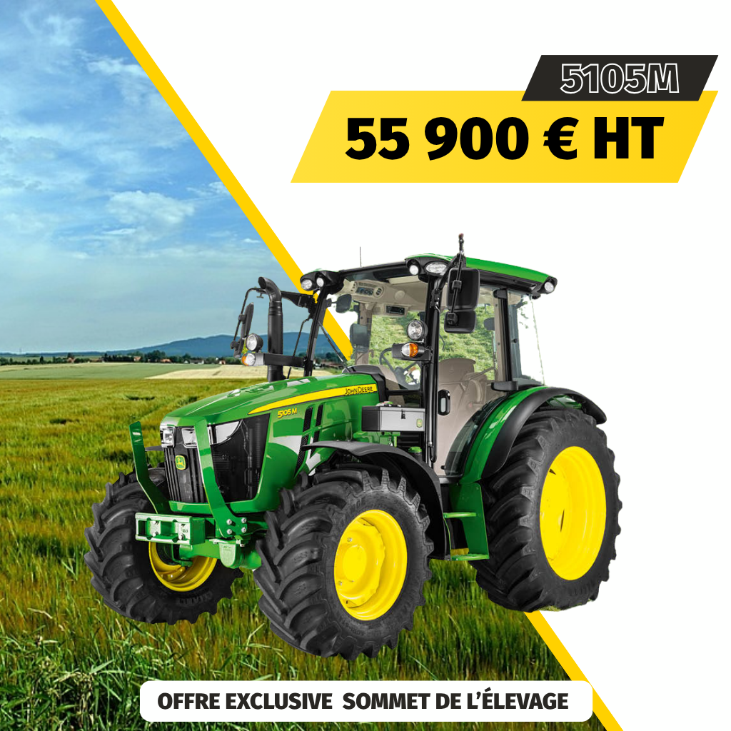 Offre exceptionnelle John Deere 5105M - Sommet de l'élevage Défi-Mat
