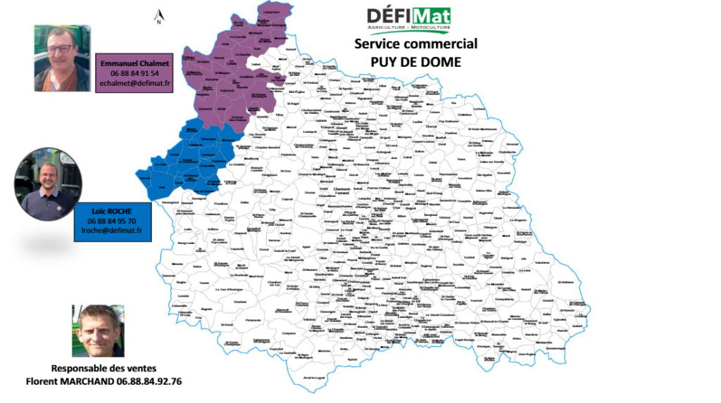 Carte vendeurs Défi-Mat secteur Puy-de-Dôme