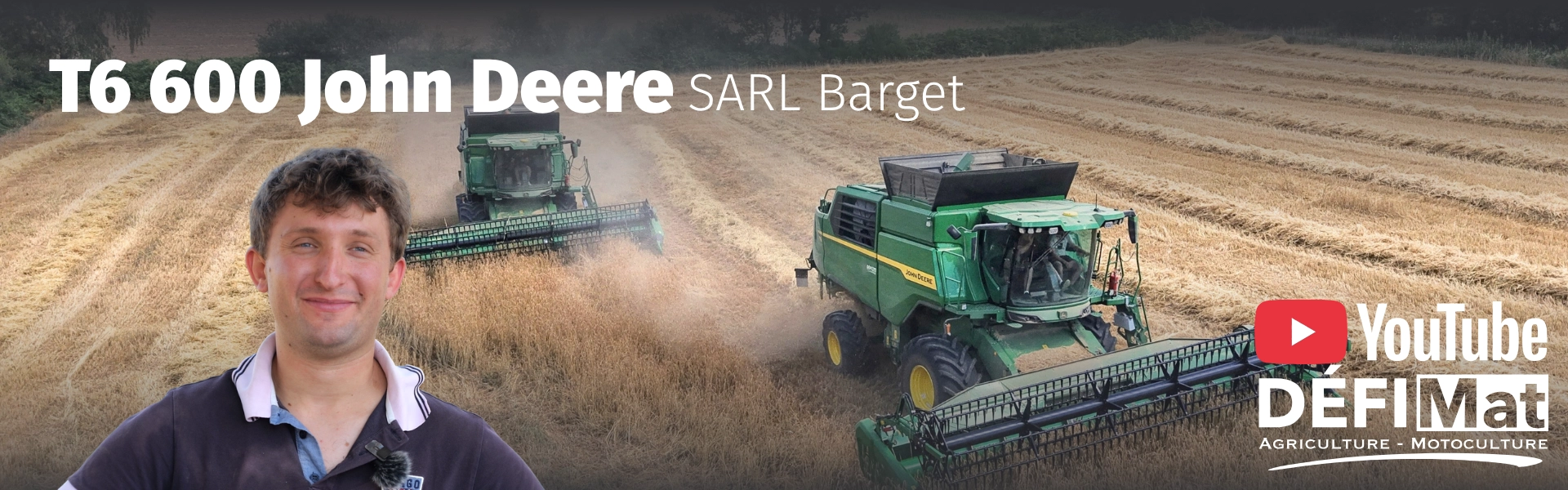 John Deere T6 600 de la SARL Barget en action pendant les moissons par Défi-Mat