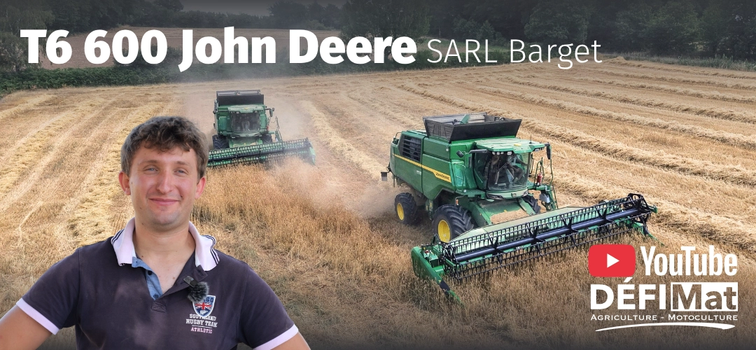 John Deere T6 600 de la SARL Barget en action pendant les moissons par Défi-Mat